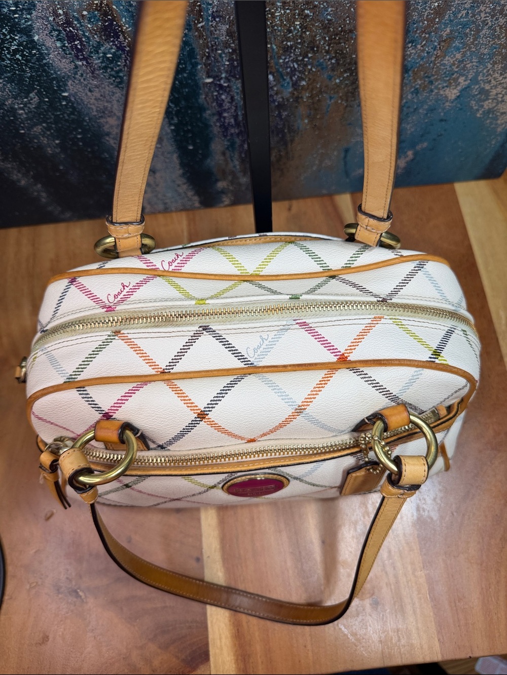Coach Old Money 2012 Peyton Tattersall Plaid Satchel (EUC) - Picture 8 of 15